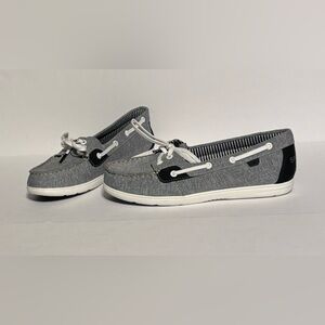 ✅ NEW ✅ Sperry  Women's Grey and Blue Slip On Preppy Loafers Size 7M